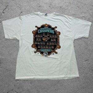Vintage 90s Florida Marlins Starter 1997 World Series Roster T-shirt